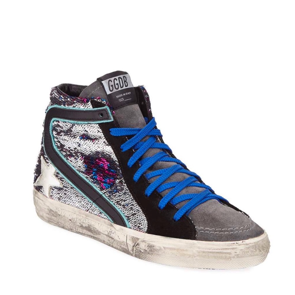 Golden goose slide sequined high top sneakers